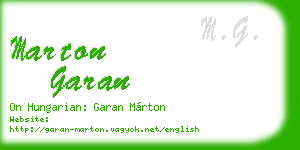 marton garan business card