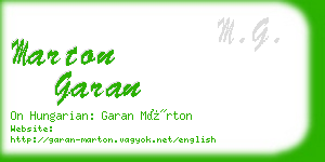 marton garan business card